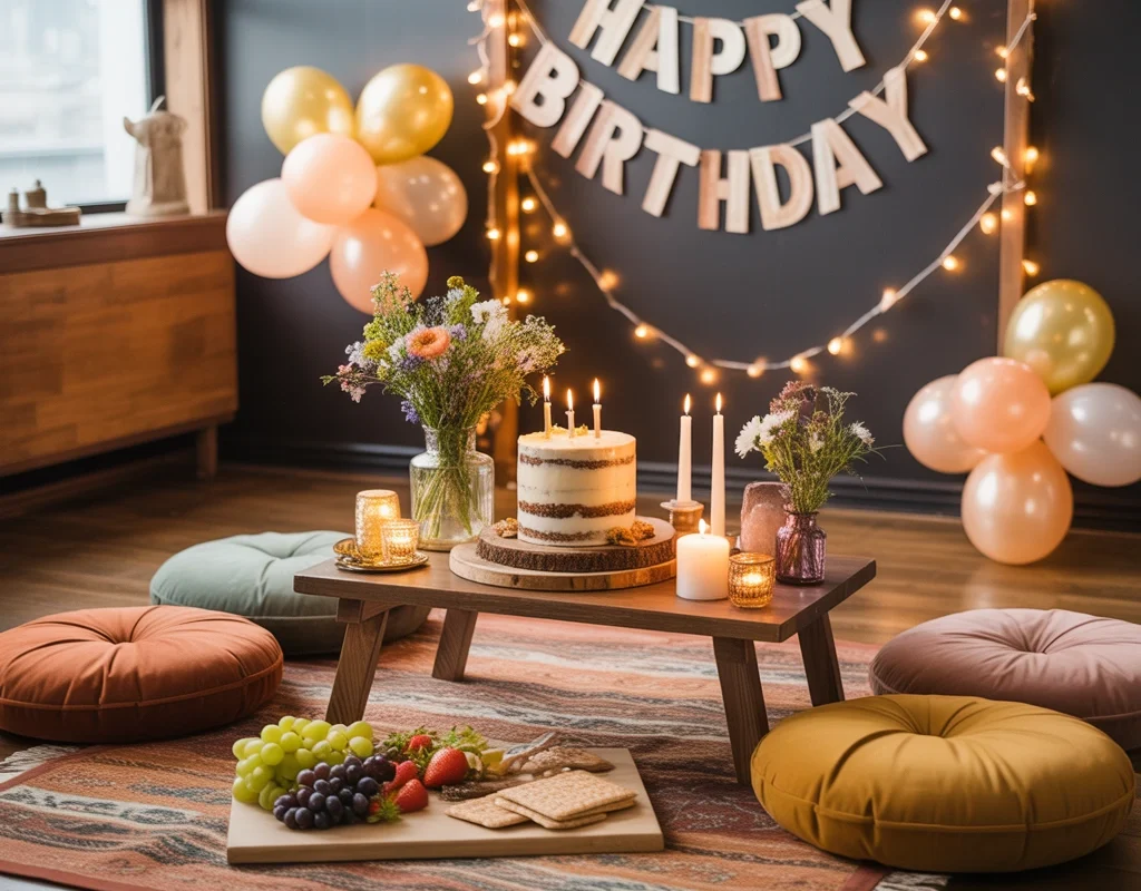 Indoor Picnic Style Birthday Room