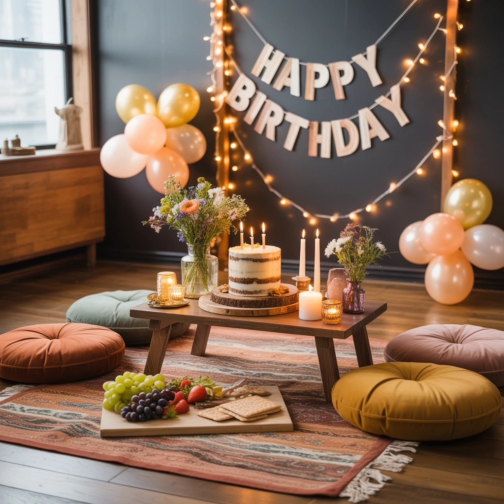 Indoor Picnic Style Birthday Room