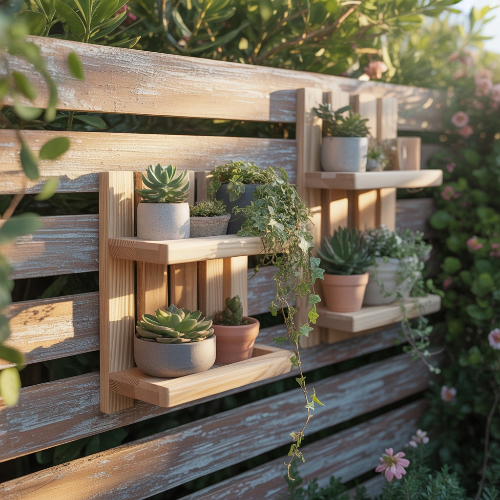 Install Small Fence Shelves