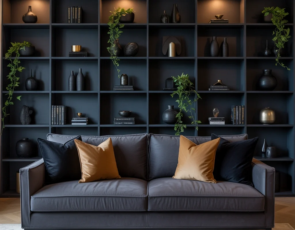 Introduce Black Through Built In Shelving