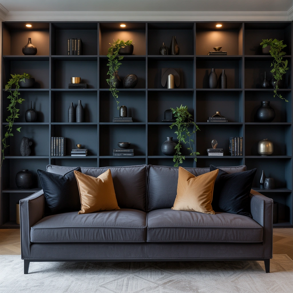 Introduce Black Through Built In Shelving