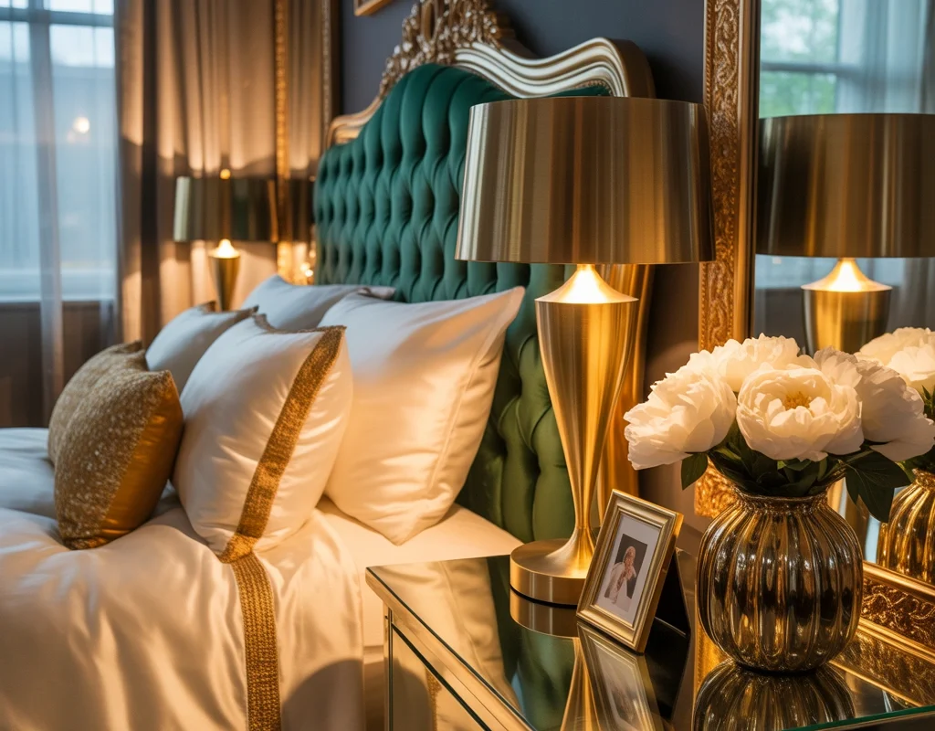 Introduce Gold Brass or Champagne Metallic Accents