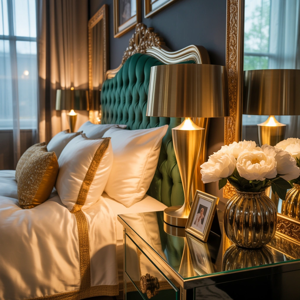 Introduce Gold Brass or Champagne Metallic Accents