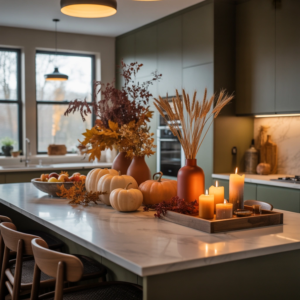 Introduce Seasonal Kitchen Island Decor