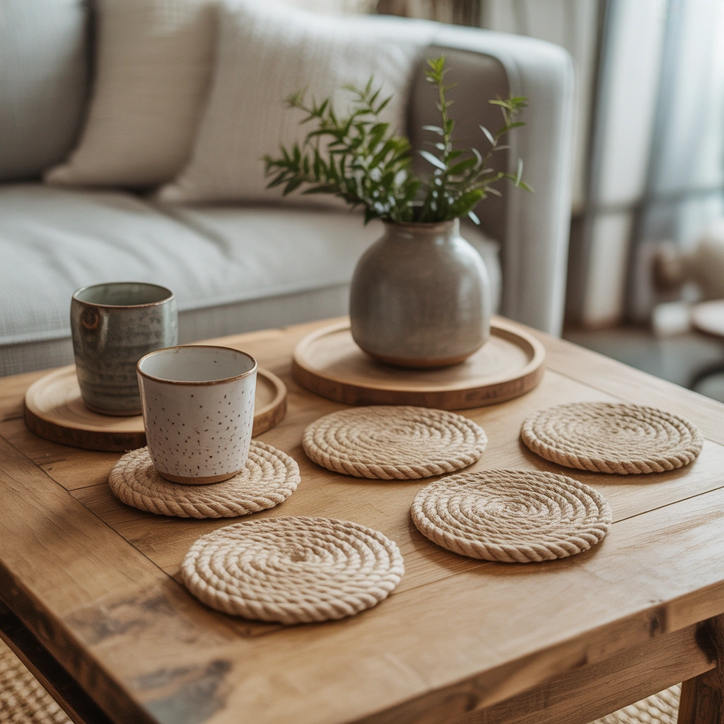 Jute Coasters for a Natural Dining Table Look