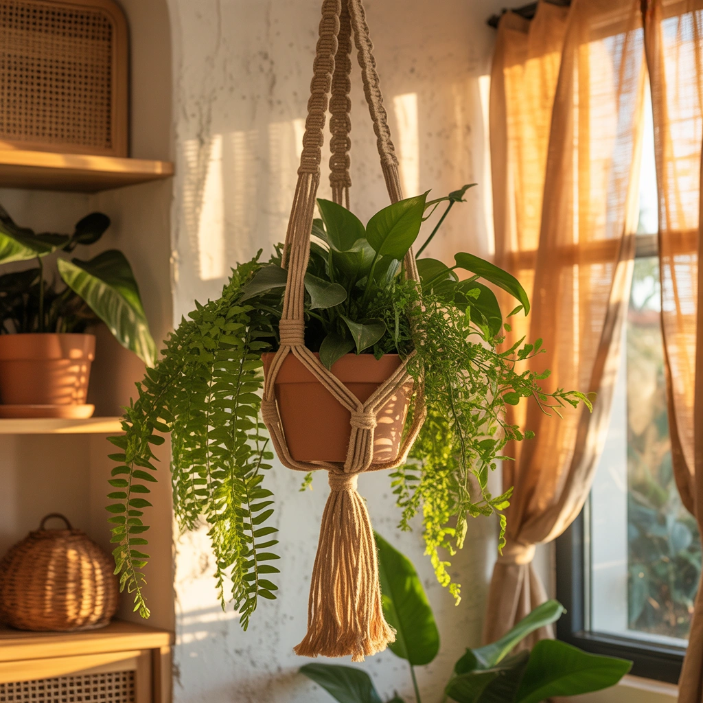 Jute Plant Holder for Indoor Greenery
