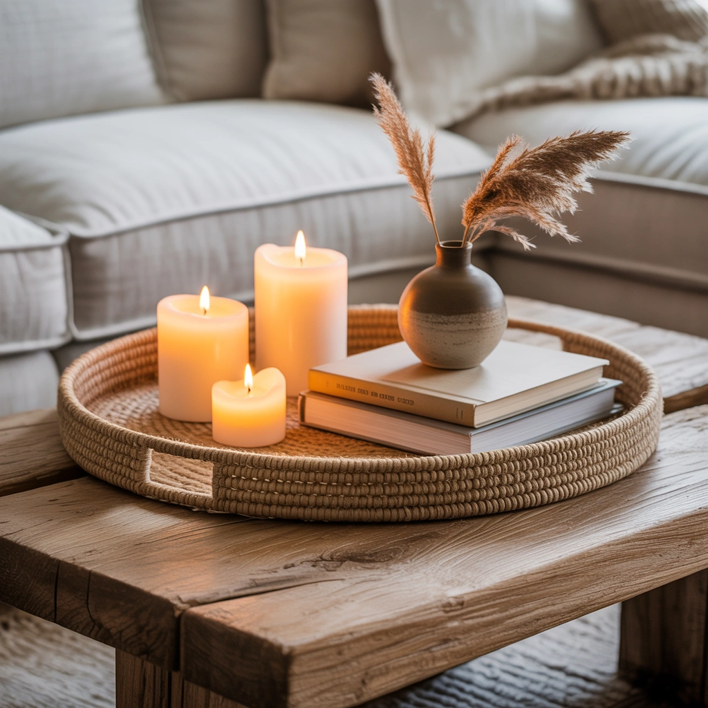 Jute Tray for Coffee Table Styling