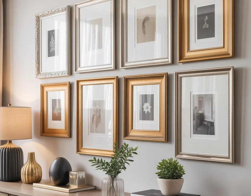 Layer Chrome and Brass Picture Frames