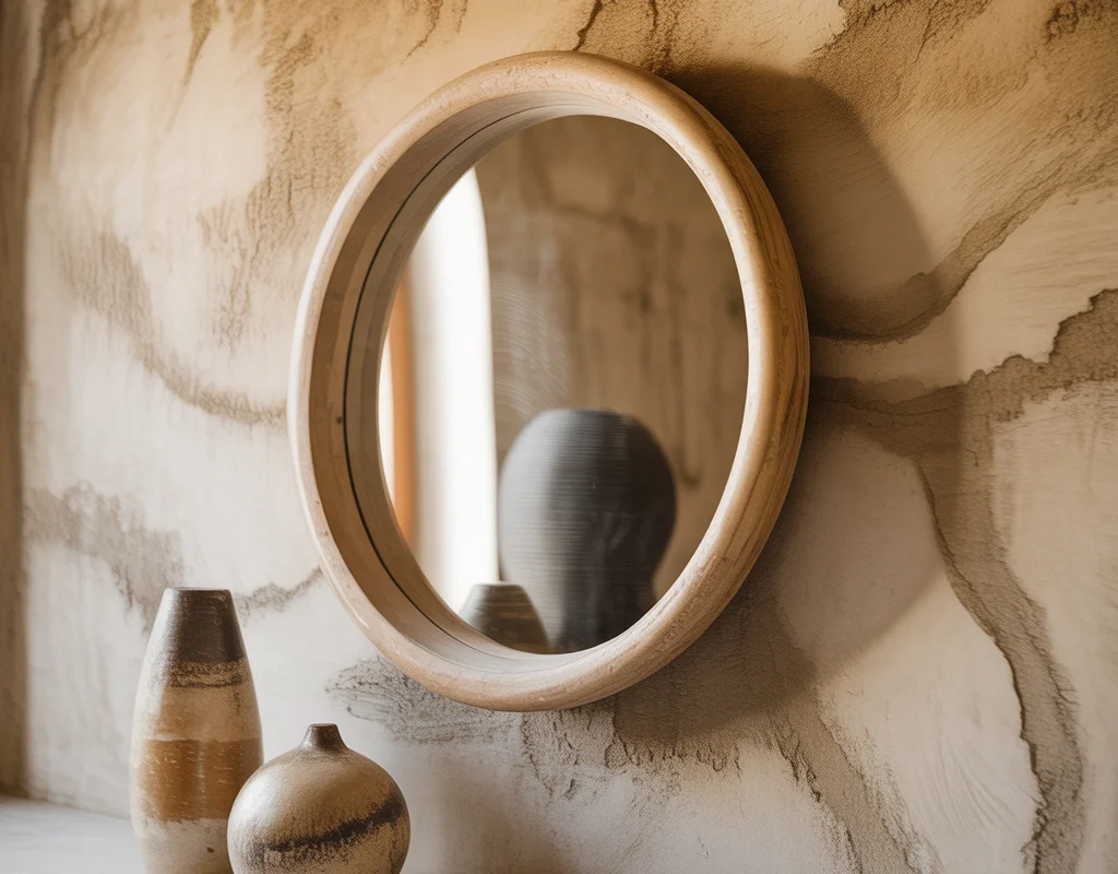Layer a Mirror Over a Textured Wall