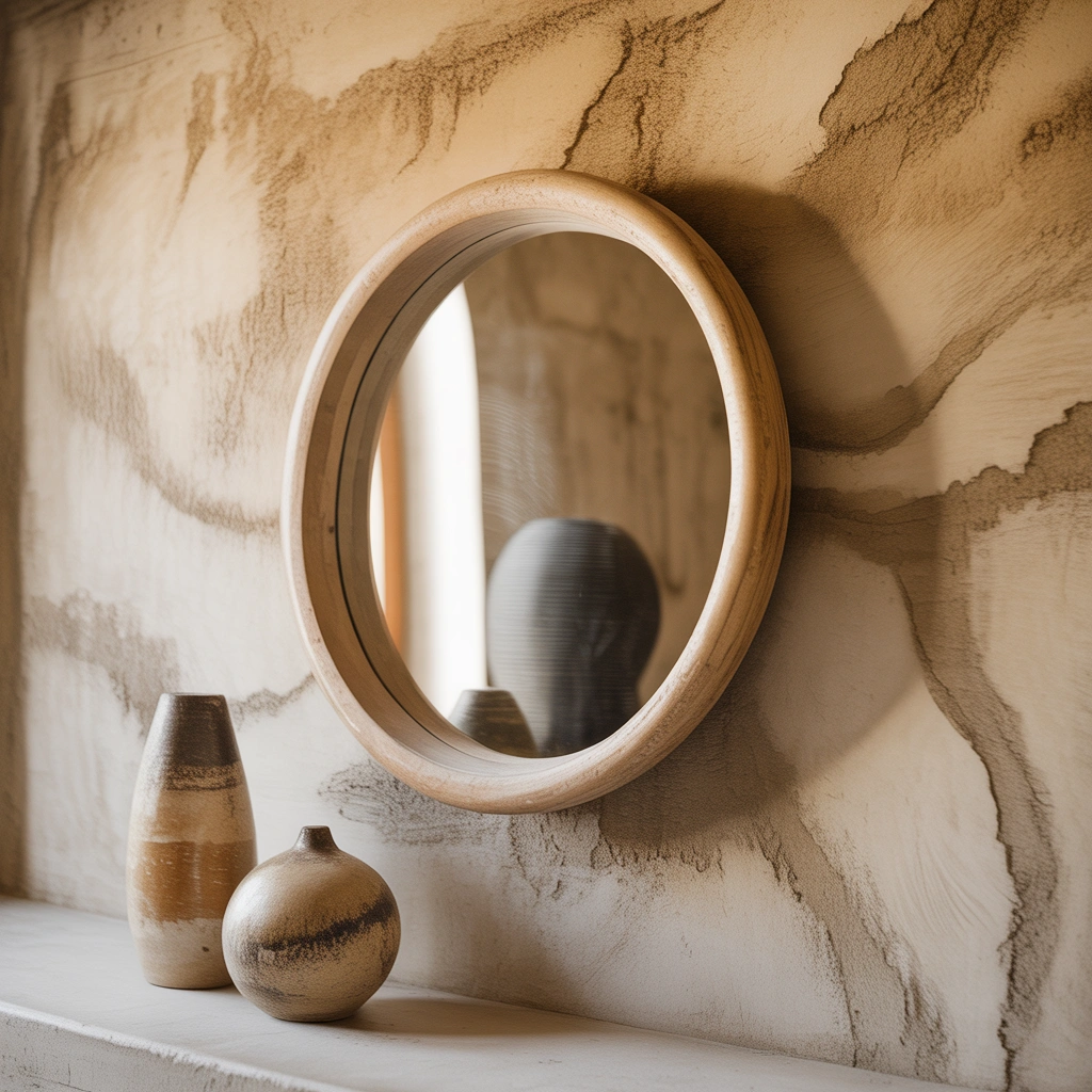 Layer a Mirror Over a Textured Wall