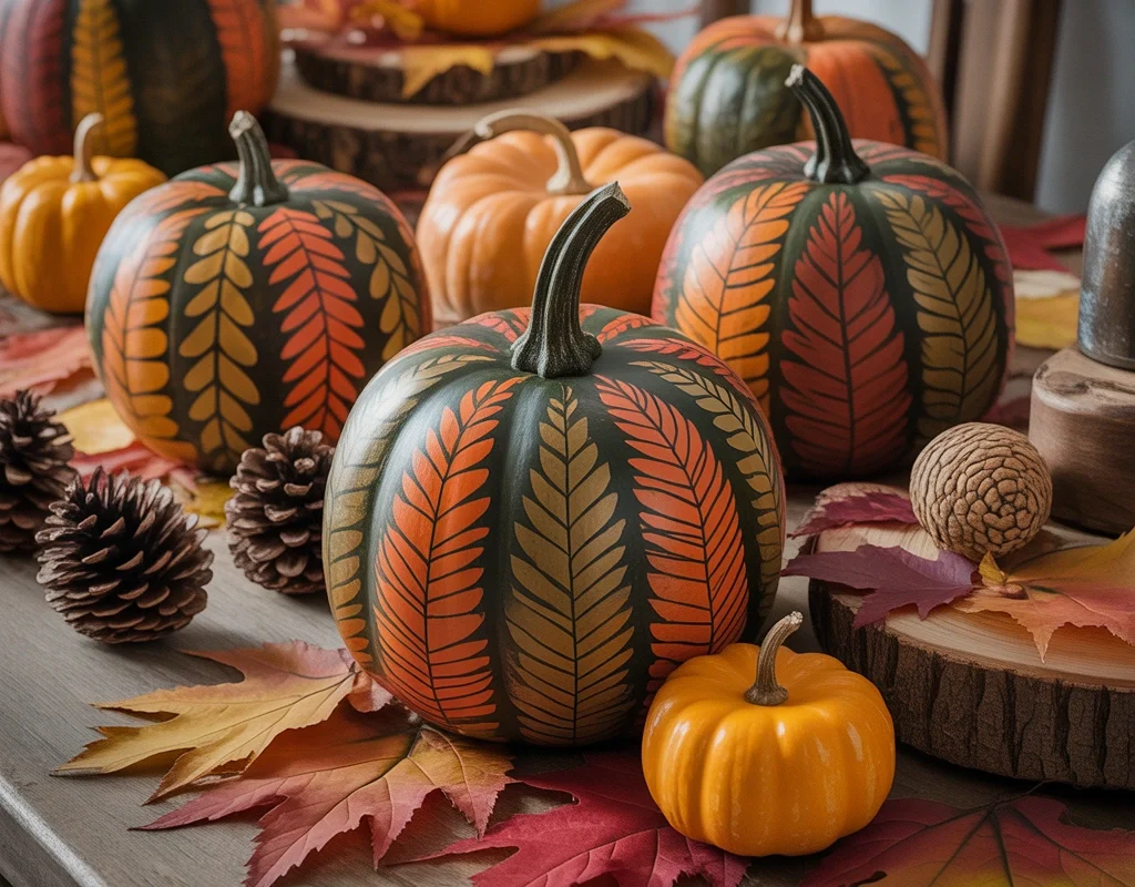 Leaf Pattern Pumpkin Designs