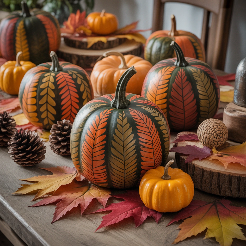 Leaf Pattern Pumpkin Designs