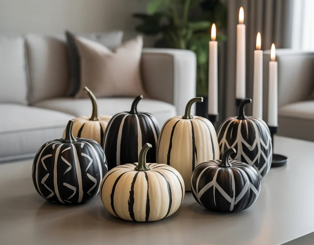 Make Black and White Painted Pumpkin Decor