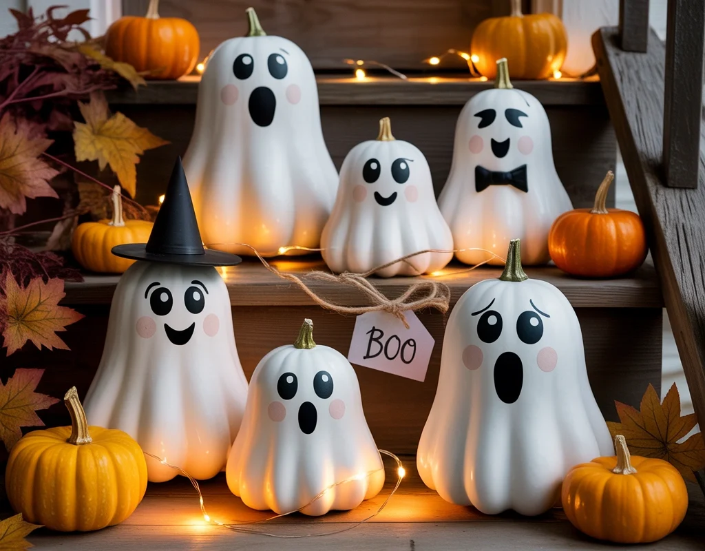 Make Cute Ghost Pumpkins