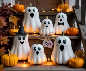 Make Cute Ghost Pumpkins