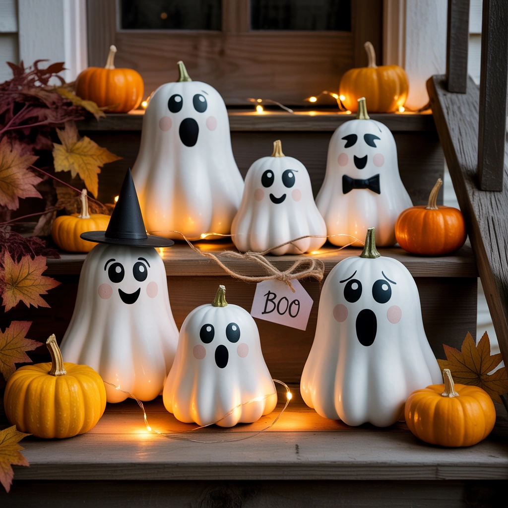 Make Cute Ghost Pumpkins