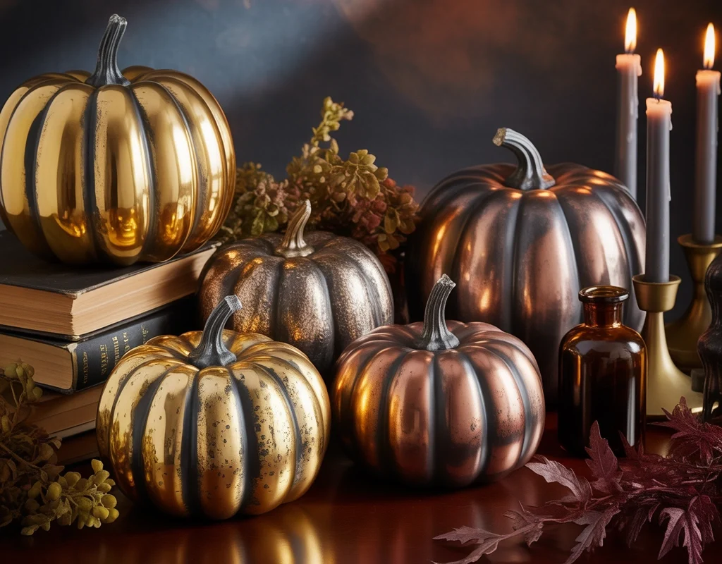 Make Metallic Gold or Copper Pumpkins