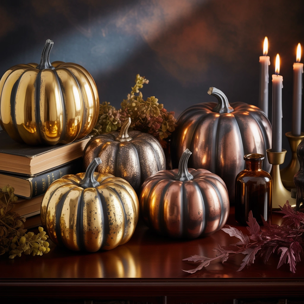 Make Metallic Gold or Copper Pumpkins