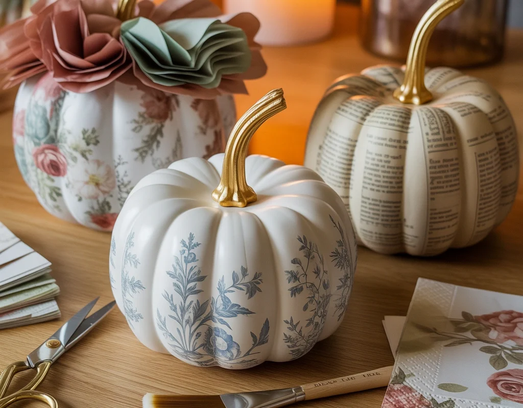 Make Vintage Decoupage Pumpkins