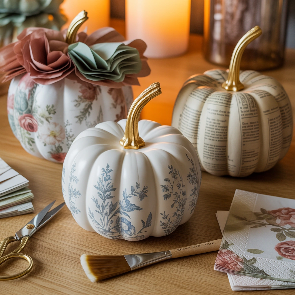 Make Vintage Decoupage Pumpkins