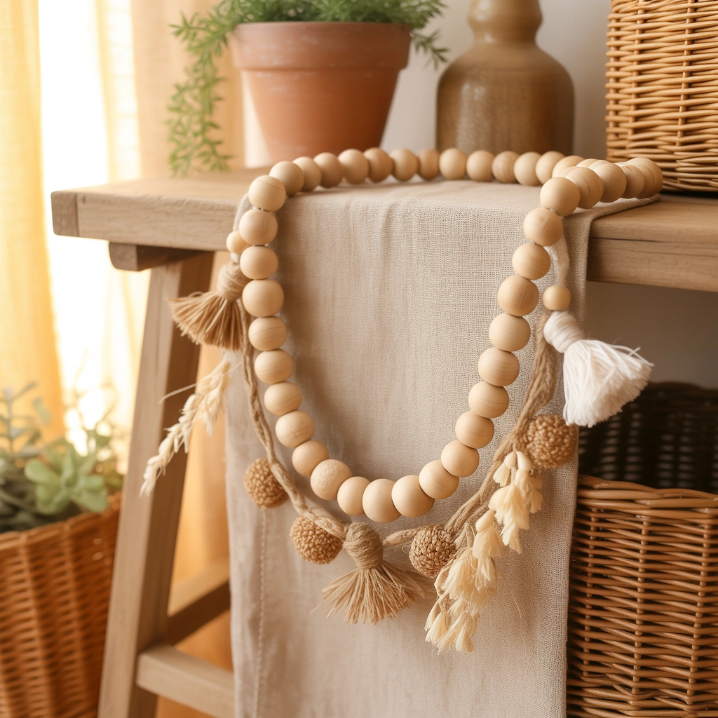 Make a Boho Wooden Bead Garland