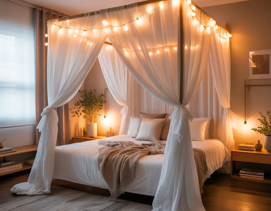 Make a DIY Bed Canopy for a Cozy Bedroom Look