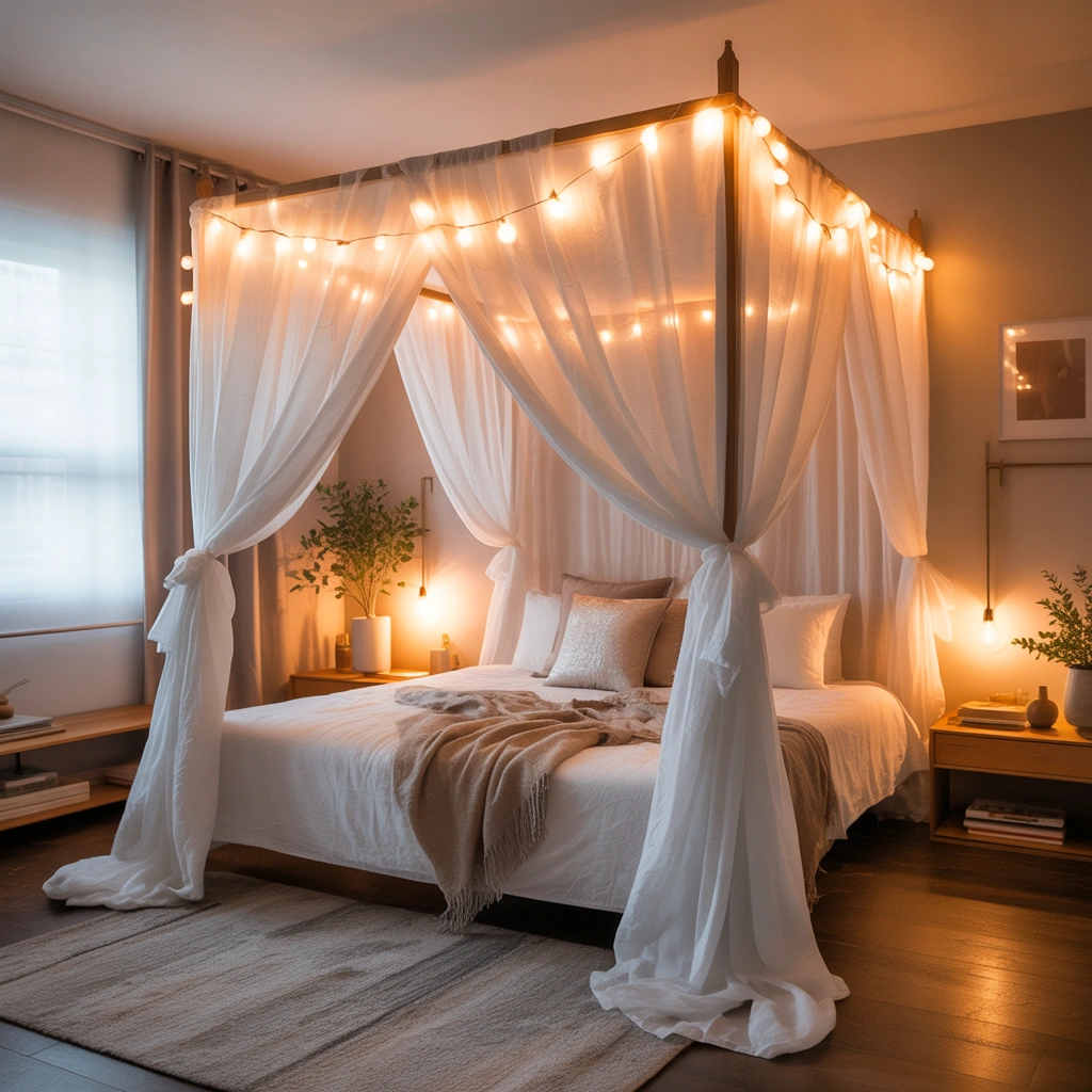 Make a DIY Bed Canopy for a Cozy Bedroom Look