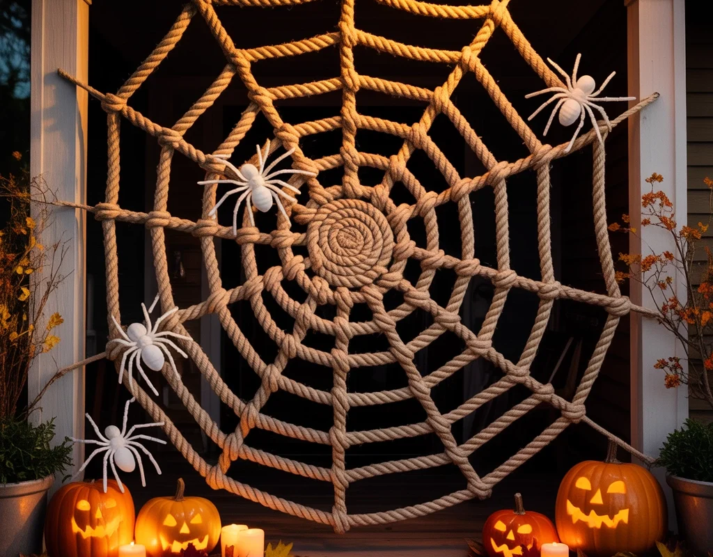 Make a Giant Spiderweb From Rope