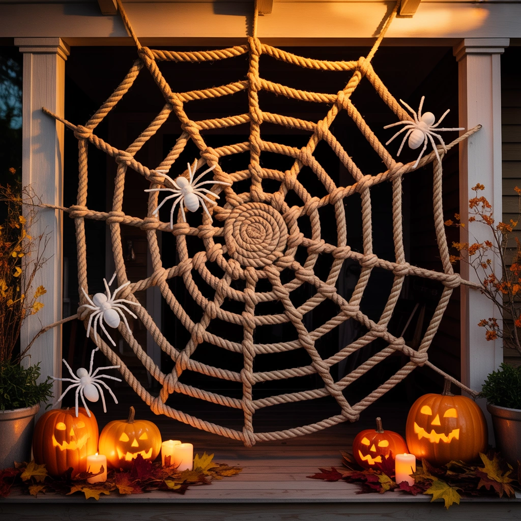 Make a Giant Spiderweb From Rope