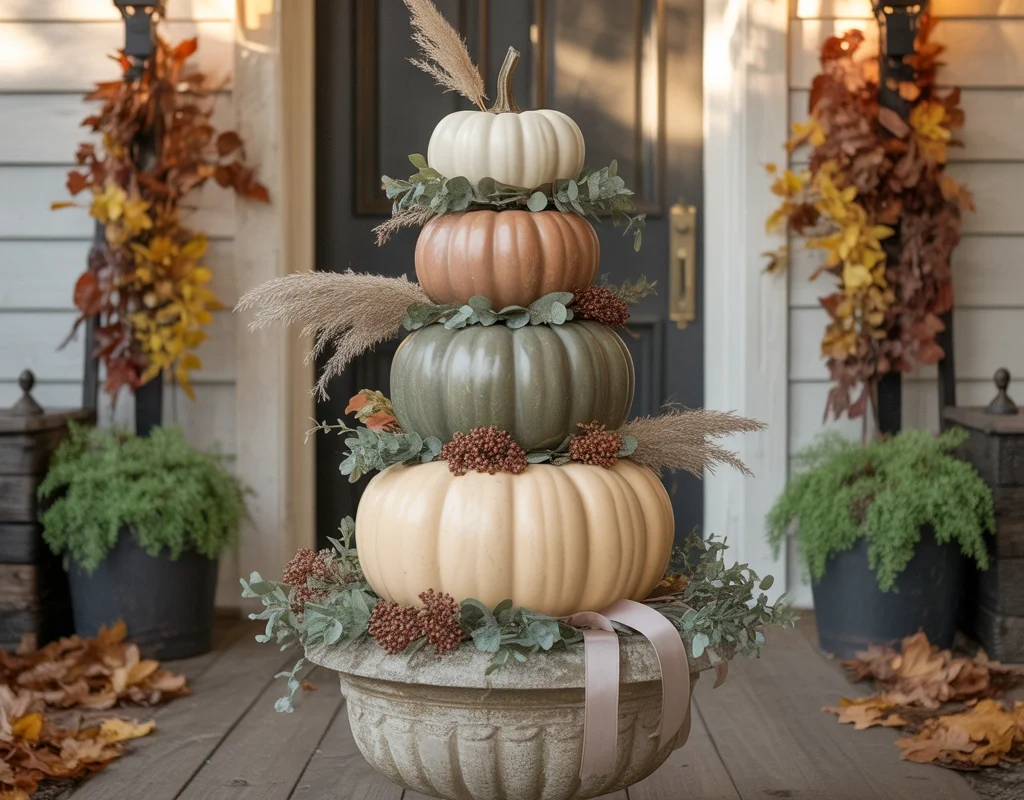 Make a Stacked Pumpkin Topiary