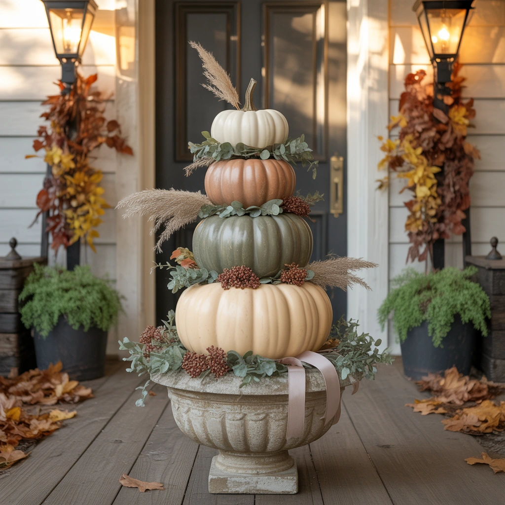 Make a Stacked Pumpkin Topiary