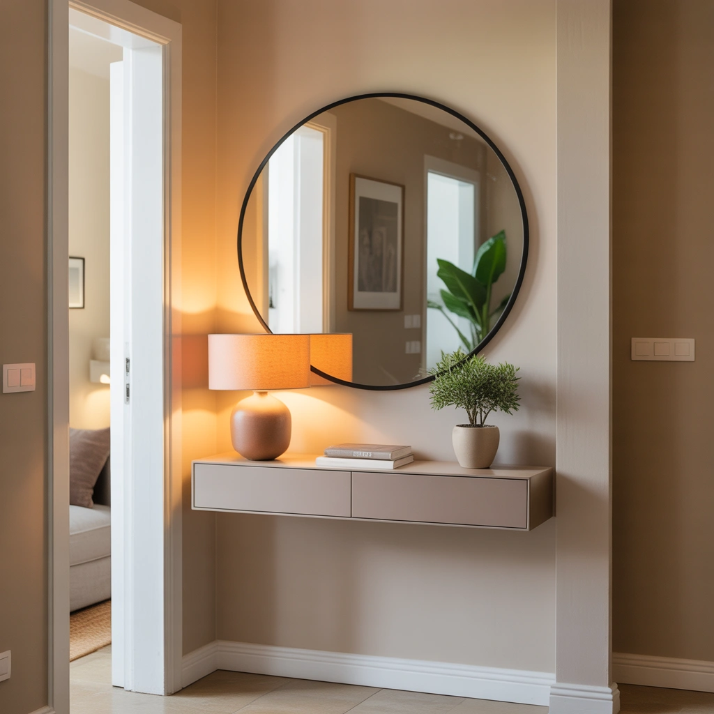 Make a Tiny Entryway Feel Larger With a Mirror