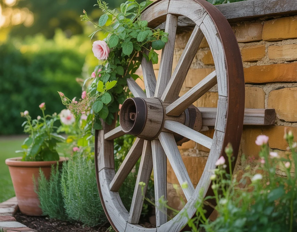 Make a Wagon Wheel Trellis for Climbing Plants
