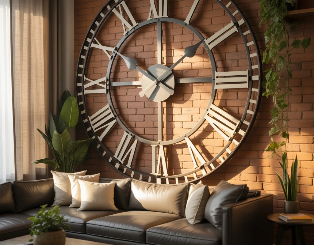 Make an Oversized Wall Clock the Main Focal Point