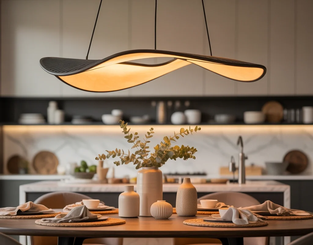Make the Light Fixture Part of Your Kitchen Table Decor
