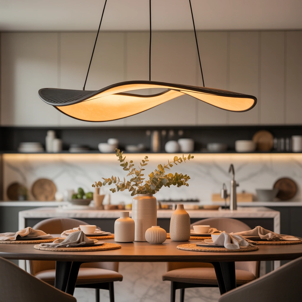 Make the Light Fixture Part of Your Kitchen Table Decor