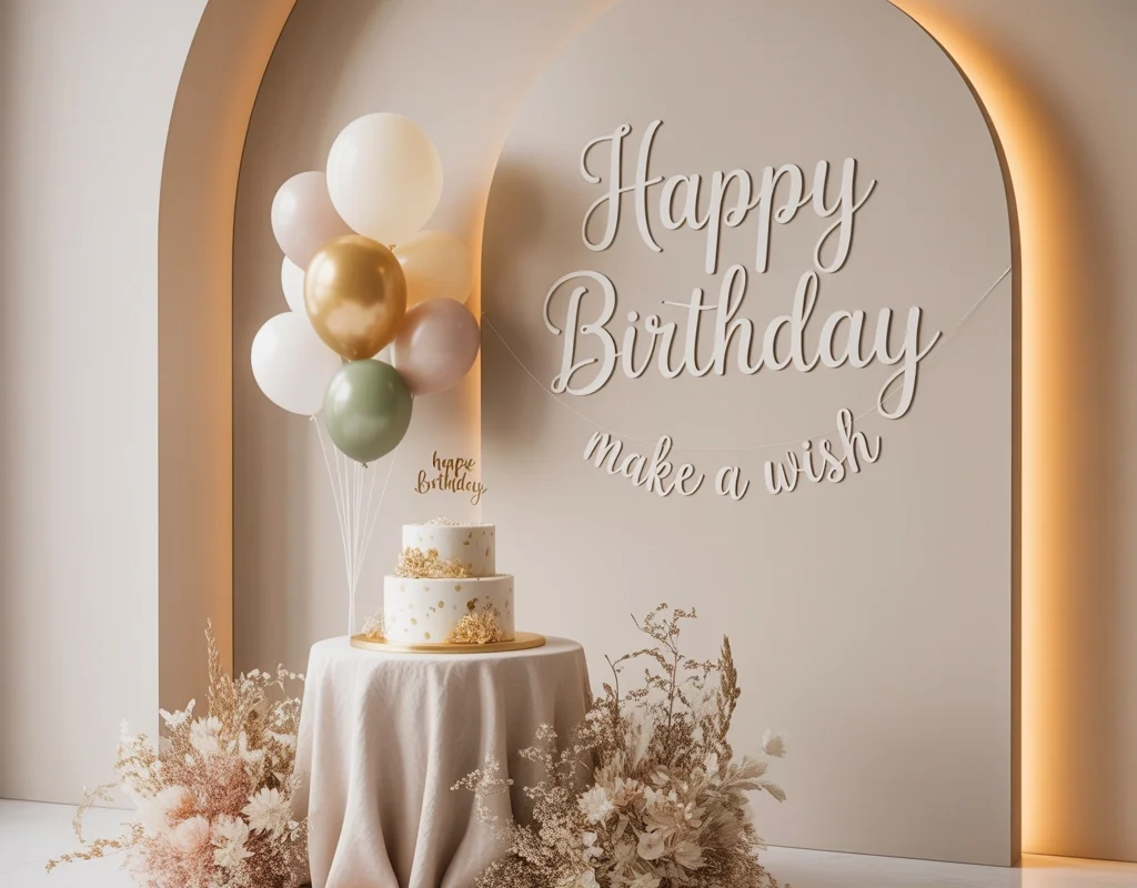 Minimalist Aesthetic Birthday Room
