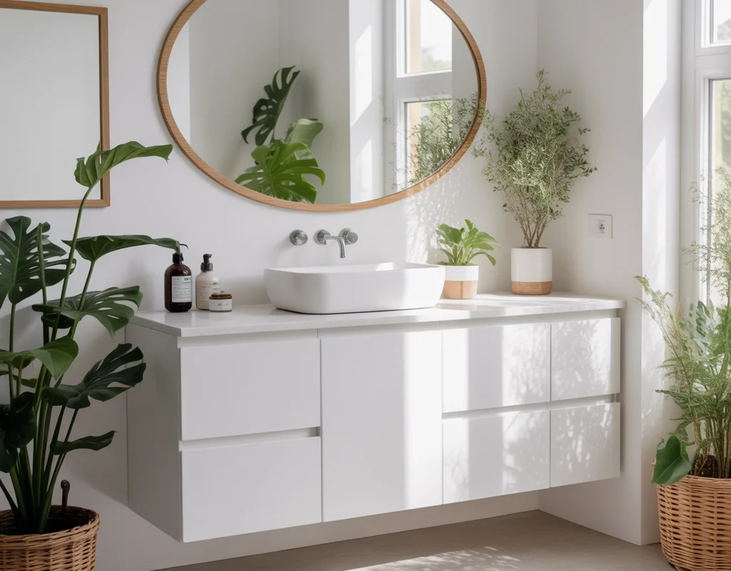 Minimalist White Bathroom Cabinets for a Fresh and Clean Atmosphere