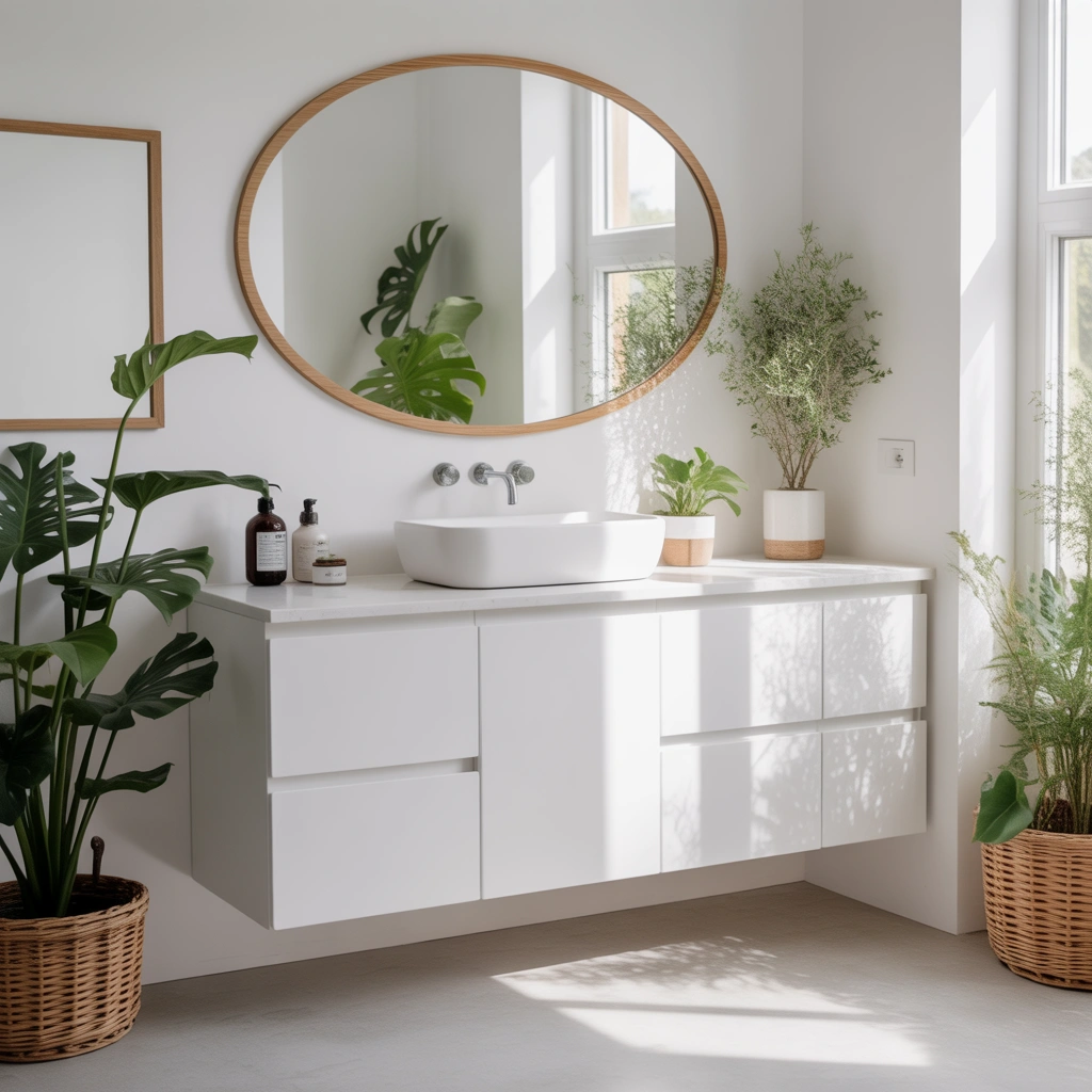 Minimalist White Bathroom Cabinets for a Fresh and Clean Atmosphere