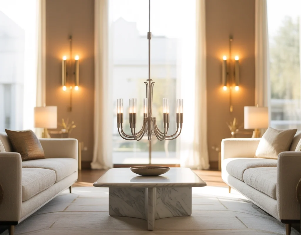Mix Chrome and Brass Lighting in the Same Room