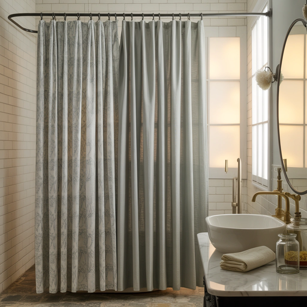 Mix and Match Two Shower Curtains for a Unique Personalized Style