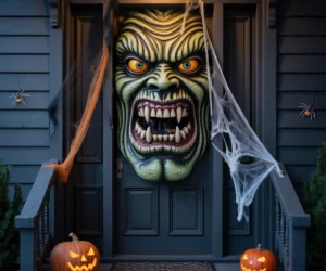 Monster Face Halloween Door