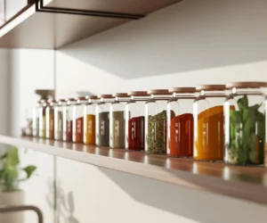 Organize Spices in Matching Glass Jars