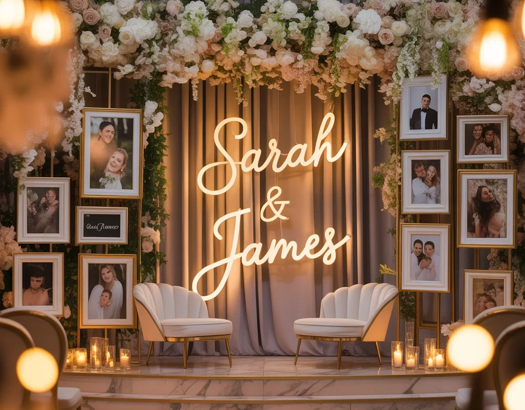 Personalized Wedding Stage Decoration with Couple Memories