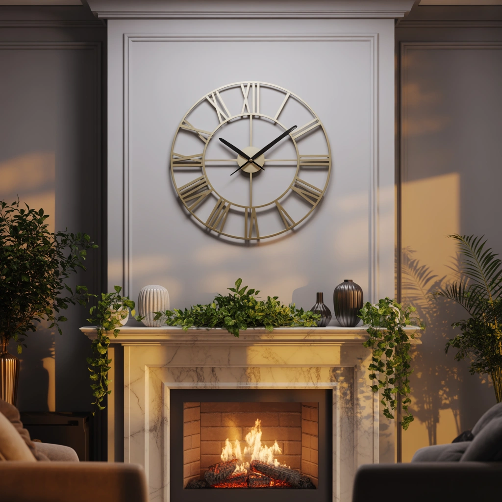 Place a Wall Clock Above the Fireplace