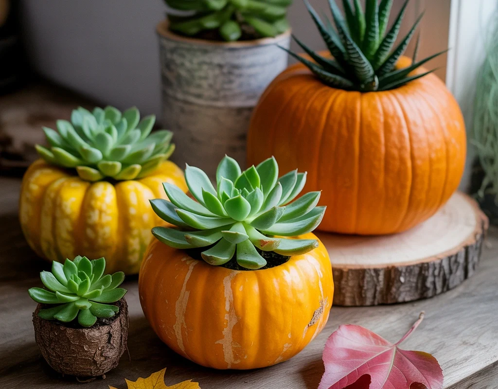 Pumpkin Succulent Planters
