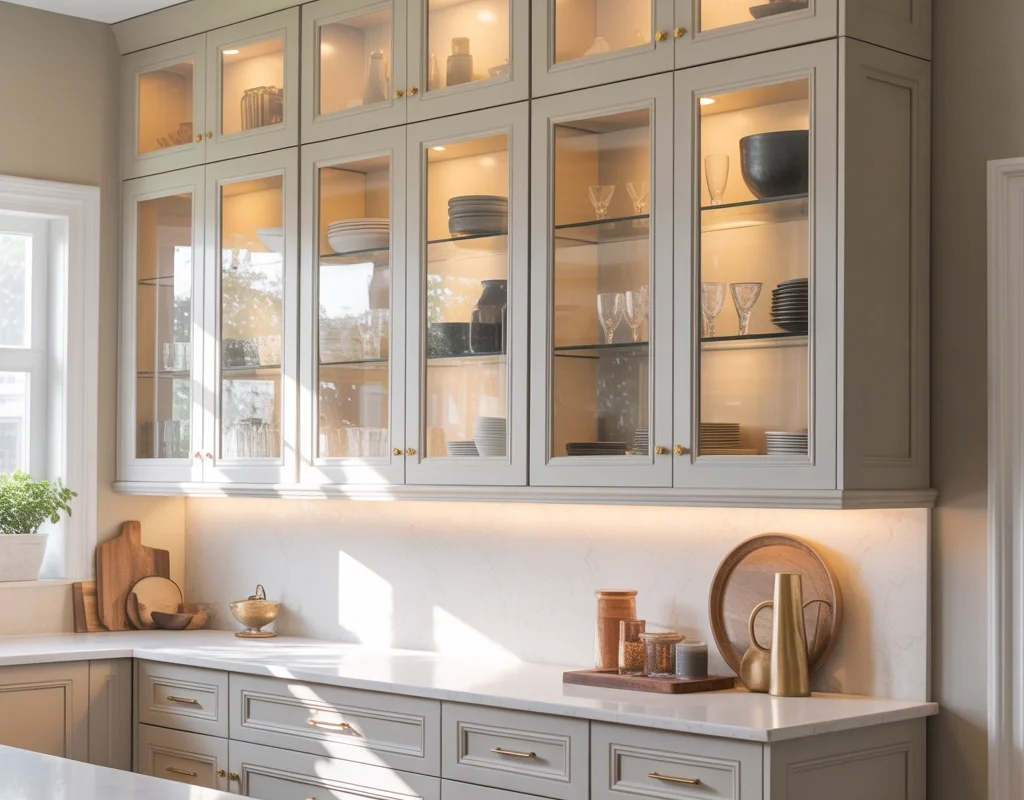 Replace Some Upper Cabinets With Glass Front Doors
