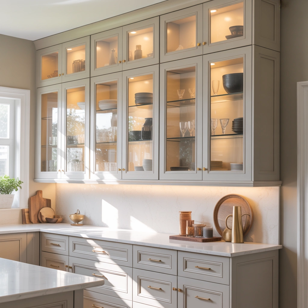 Replace Some Upper Cabinets With Glass Front Doors