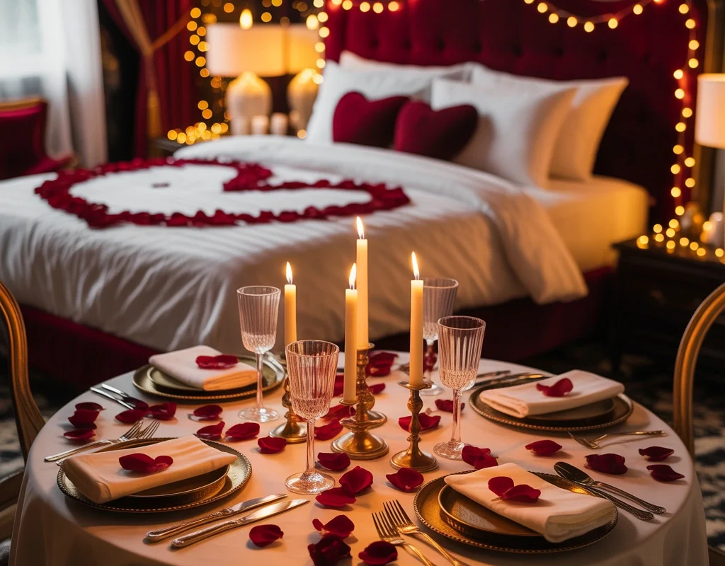 Romantic Candlelight Birthday Room Decoration for Husband