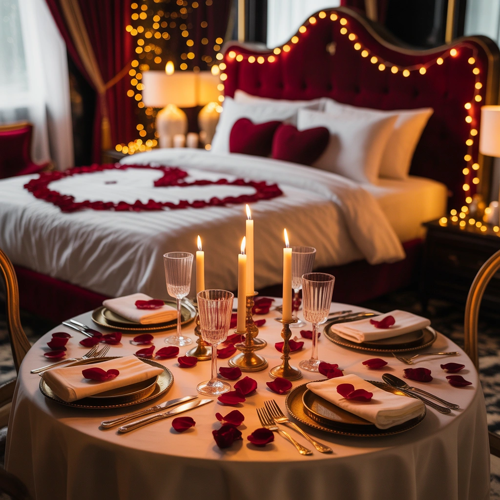 Romantic Candlelight Birthday Room Decoration for Husband